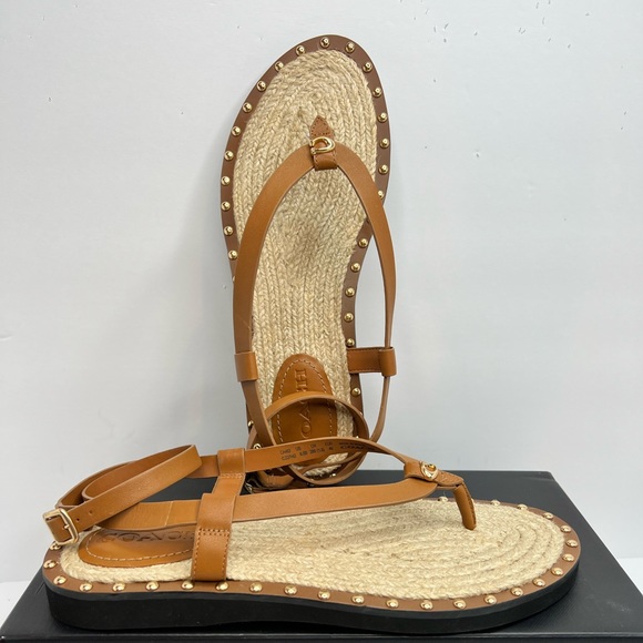 COACH LADIES SANDALS, “GRACEY LEATHER,” “PENNY COLOR” (camel) SIZE 9.5 - Picture 1 of 16